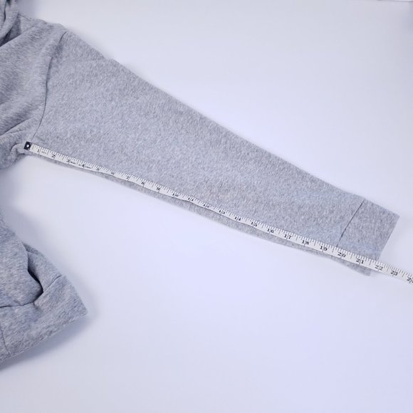 Adidas Sweatshirt Hoodie Size Large in Gray-Kangaroo Pocket-Fleece Lined - Picture 7 of 7